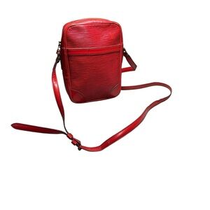 Louis Vuitton Red Epi Leather Danubem Crossbody Bag Vintage GUC